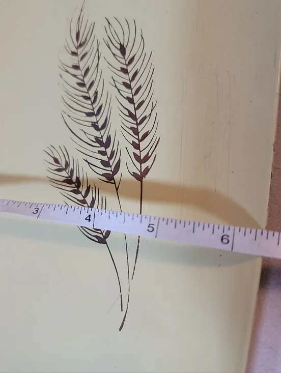 MCM  Yellow Metal Bread Serving Tray with Wheat Motif. - Picture 8 of 12